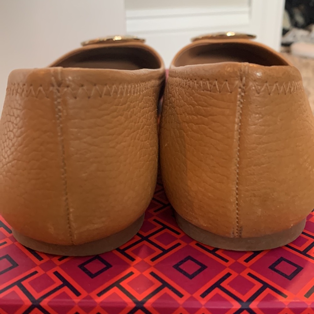 Tory Burch Reva Ballet Flats Royal Tan/Gold size 8.5 - Picture 5 of 13